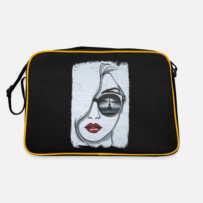 Graffiti-Mädchen in Paris Retro Tasche