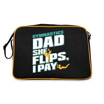 Soutien des pères de gymnastique avec fierté - Sac Retro - noir/or - Dos