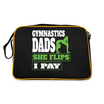 Soutien des pères de gymnastique avec fierté - Sac Retro - noir/or - Dos