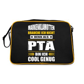 Markenklamotten Brauche Ich Nicht PTA Abschluss - Retro Tasche - Schwarz/Gold - Hinten