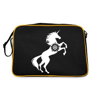 Unicorn Anti-Possession Symbol T-Shirt Magical - Retro Bag - black/gold - Back