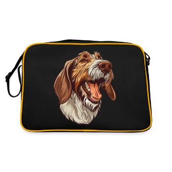 Spinone Italiano | Cartoon Artwork - Retro Tasche - Schwarz/Gold - Hinten