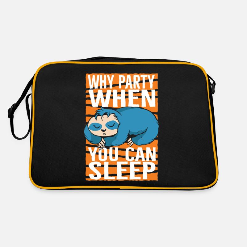 Why Party When You Can Sleep Sloth Retro Bag