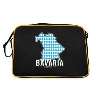 Bavaria Germany Contour Flag1 - Retro Bag - black/gold - Back