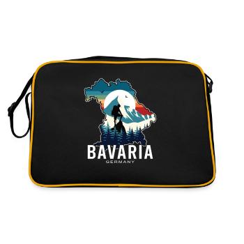 Bavaria Retro Sunrise Landscape - Retro Bag - black/gold - Back