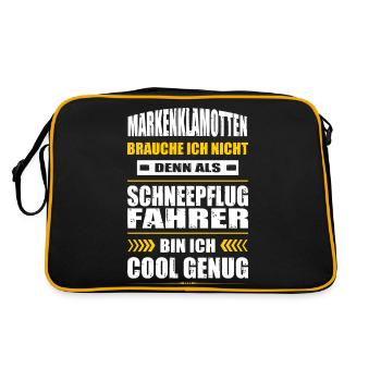 Markenklamotten Ich Nicht Schneepflugfahrer - Retro Tasche - Schwarz/Gold - Hinten