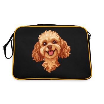 Caniche jouet | Caniche jouet | Illustration de dessin animé - Sac Retro - noir/or - Dos