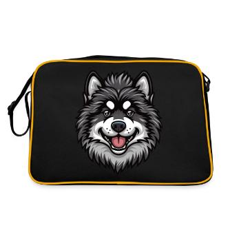 Wolfspitz Keeshond | Illustration de dessin animé - Sac Retro - noir/or - Dos
