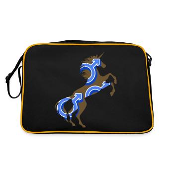 Symbole masculin T-Shirt Licorne Jeu de mots Licorne Magique - Sac Retro - noir/or - Dos