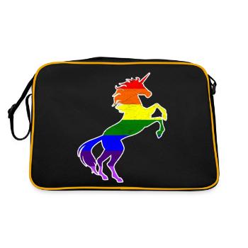 T-shirt drapeau de la Gay Pride Licorne LGBT Rainbow Pride - Sac Retro - noir/or - Dos