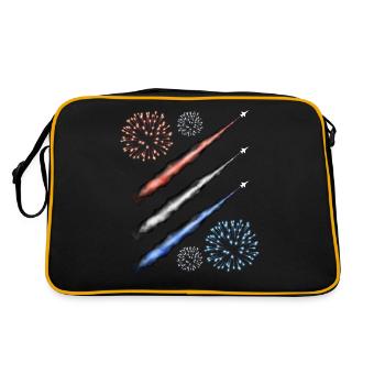 Traînée de condensation et feux d’artifice - Rouge, Blanc et Bleu - Sac Retro - noir/or - Dos