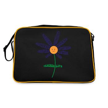 Teach Love Inspire Teachers Inspirational Teacher - Retro Bag - black/gold - Back