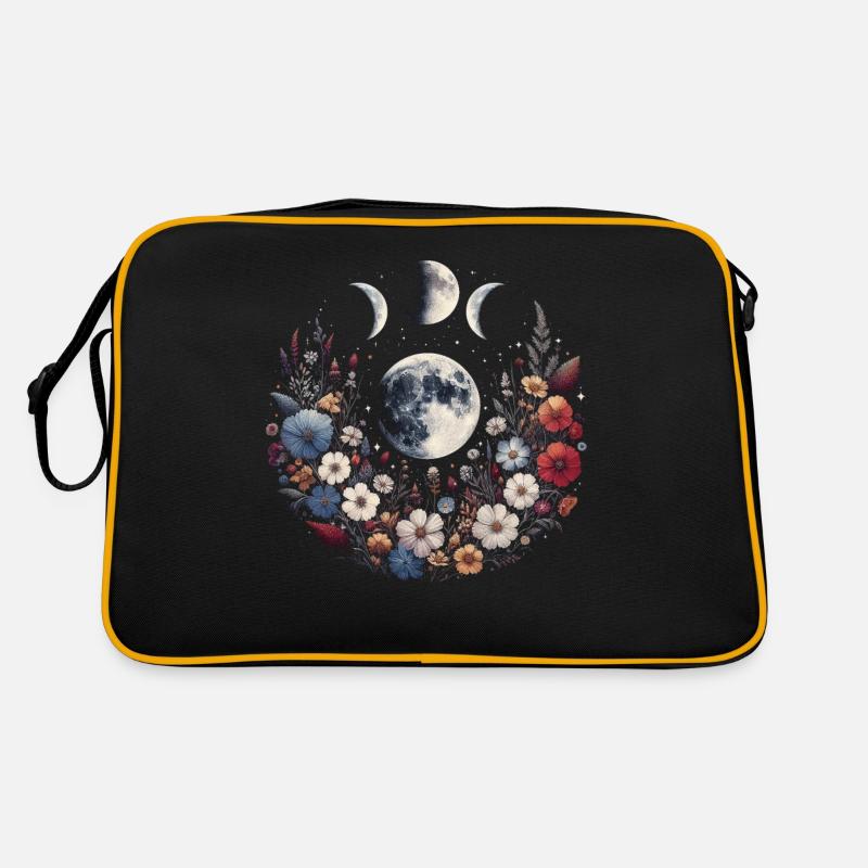 Cottagecore Pleine Lune Avec Des Fleurs Sac Retro