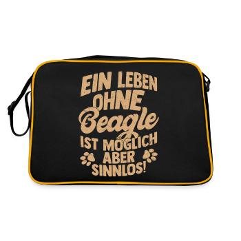 A life without a Beagle is possible but pointless! - Retro Bag - black/gold - Back