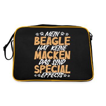 My Beagle has no quirks, these are Special Effe - Retro Bag - black/gold - Back