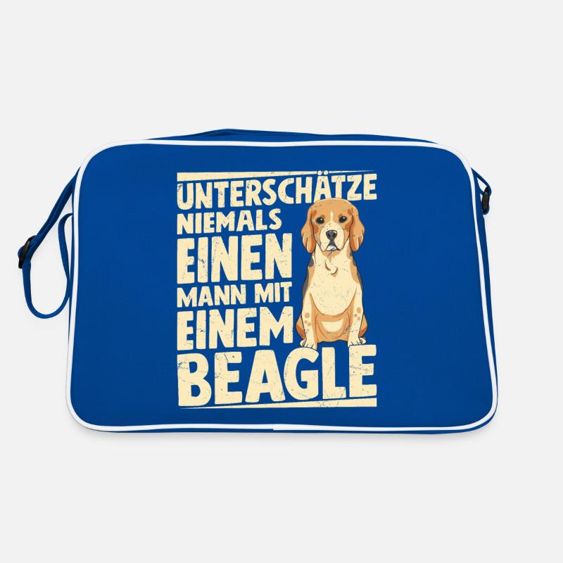 Unterschätze niemals einen Mann mit einem Beagle Retro Tasche