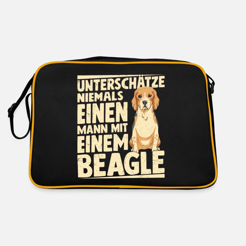 Unterschätze niemals einen Mann mit einem Beagle Retro Tasche