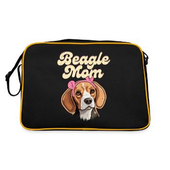 Beagle Maman Propriétaire de chien Chiot Beagles - Sac Retro - noir/or - Dos