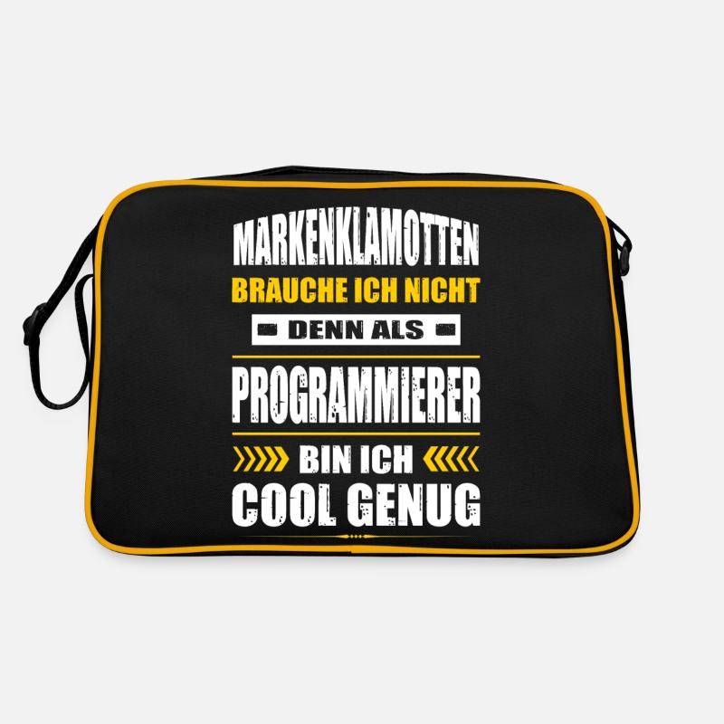 Markenklamotten Brauche Ich Nicht Programmierer - Retro Tasche - Schwarz/Gold