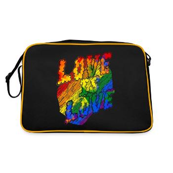 Love is Love pridedesigncontest2024 - Retro Bag - black/gold - Back