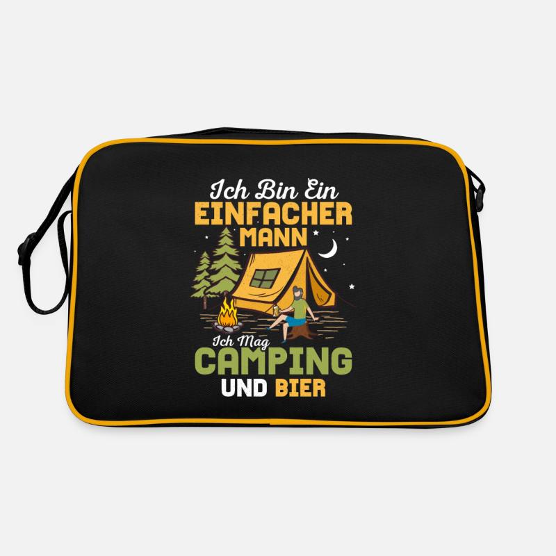 Ich bin ein einfacher Mann Ich mag Camping Camper Retro Tasche