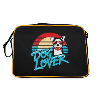 DOG LOVER - Retro Bag - black/gold - Back