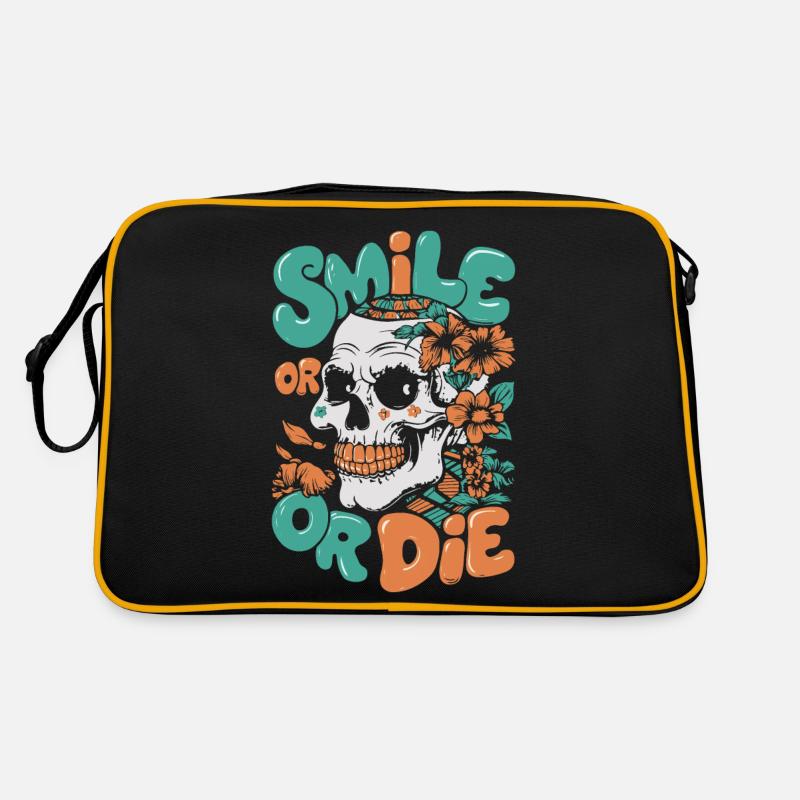 LÄCHELN ODER STERBEN Retro Tasche