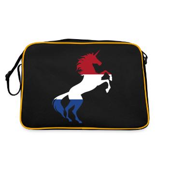 T-Shirt Licorne Drapeau Pays-Bas Licorne Magique - Sac Retro - noir/or - Dos