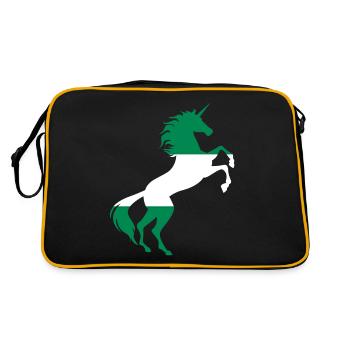 Licorne Nigeria Drapeau Chemise Licorne Magique Nigeria - Sac Retro - noir/or - Dos