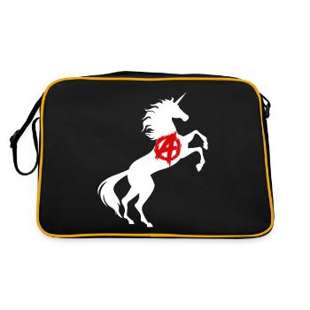 Unicorn Anarchy Symbol T-Shirt Anarchism Magical - Retro Bag - black/gold - Back