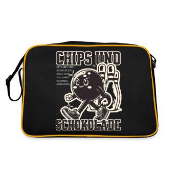 Mit Chips und Schokolade kann man das abrunden - Retro Tasche - Schwarz/Gold - Hinten