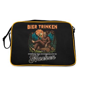 Drinking beer protects against sunburn in the neck - Retro Bag - black/gold - Back