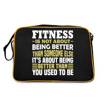Bei Fitness geht es nicht darum, besser zu sein als jemand anderes - Retro Tasche - Schwarz/Gold - Hinten