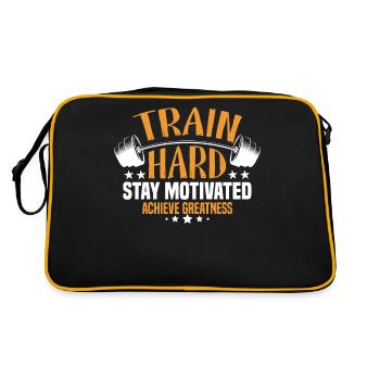 Entraînez-vous dur, restez motivé, atteignez l’excellence. - Sac Retro - noir/or - Dos