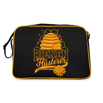 Bienen Flüsterer Biene Honig Imker Imkerei - Retro Tasche - Schwarz/Gold - Hinten