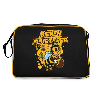Bienen Flüsterer Biene Honig Imker Imkerei - Retro Tasche - Schwarz/Gold - Hinten