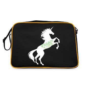 Licorne Vegan Love T-Shirt Végétarien Jeu de mots magique - Sac Retro - noir/or - Dos