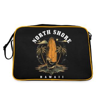 North Shore Hawaii Surfing Vintage Surfer - Retro Bag - black/gold - Back