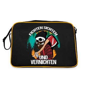 Lumberjacks, spruce sights, annihilation, tree fellers - Retro Bag - black/gold - Back