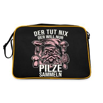 Il ne fait rien, il veut juste ramasser des champignons Cèpes - Sac Retro - noir/or - Dos