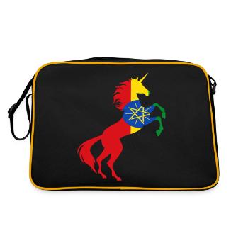 Licorne T-shirt drapeau éthiopienne licorne magique - Sac Retro - noir/or - Dos