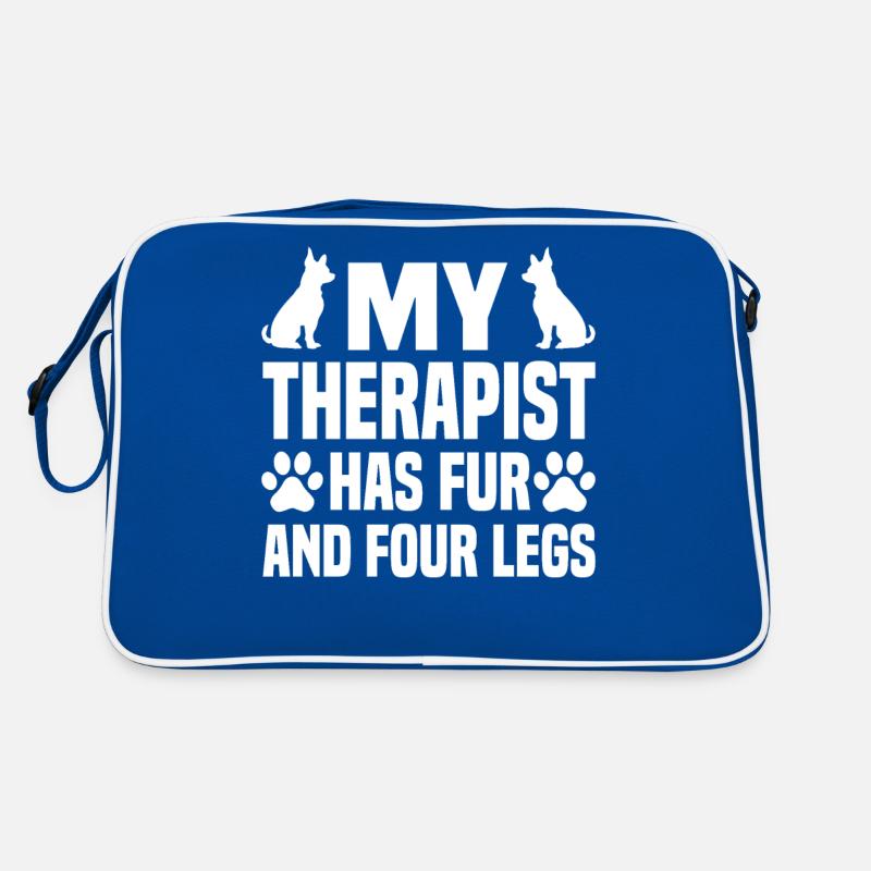 Mein Therapeut hat Fell und vier Beine. Retro Tasche