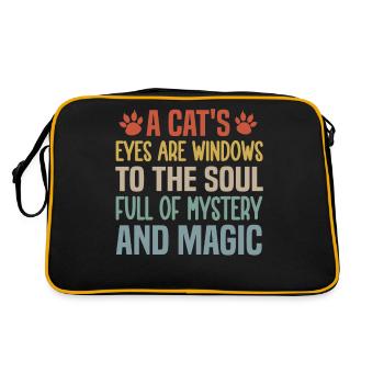 Les yeux d’un chat sont des fenêtres sur l’âme, pleines de mystère - Sac Retro - noir/or - Dos