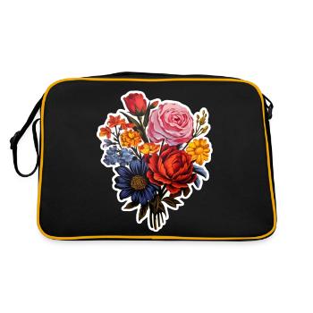 Bunch of flowers - Retro Bag - black/gold - Back