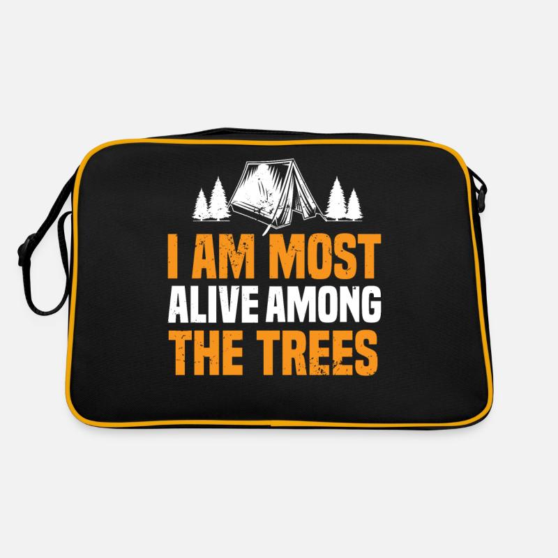 Ich bin am lebendigsten unter den Bäumen. Retro Tasche