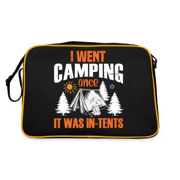 Ich war einmal campen... Es war In-Tents! - Retro Tasche - Schwarz/Gold - Hinten