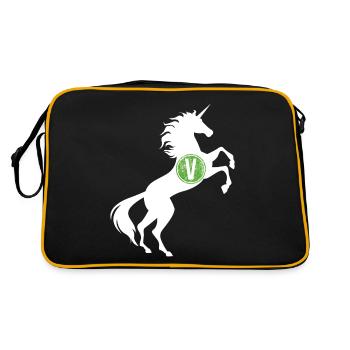 Licorne Vegan Symbole T-Shirt Végétarien Magique - Sac Retro - noir/or - Dos