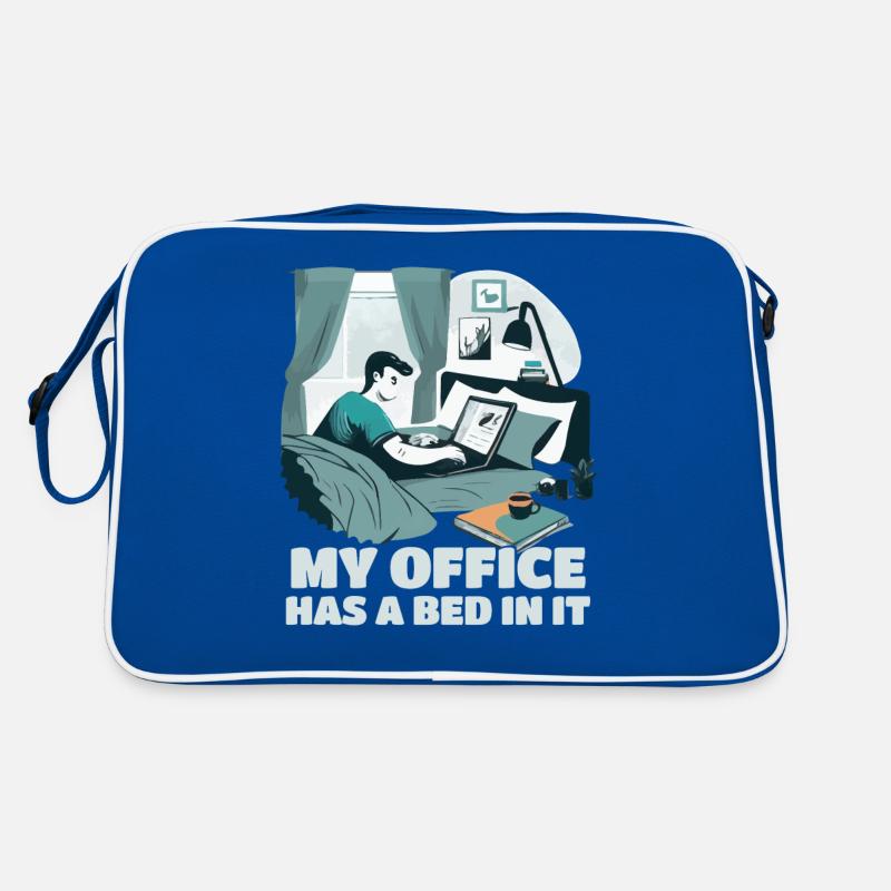 My office has a bed in it - Home Office Humor Retro Bag