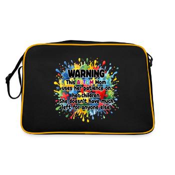 Autism Mom Warning - Supportive & Funny Autism - Retro Bag - black/gold - Back