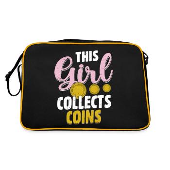 Des pièces de monnaie dans son monde : le voyage numismatique d’une jeune fille - Sac Retro - noir/or - Dos